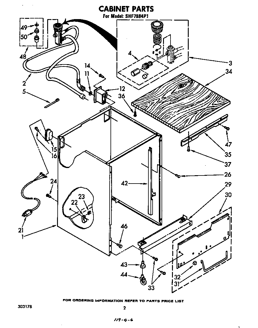 Whirlpool SHF7884P1 cabinet diagram