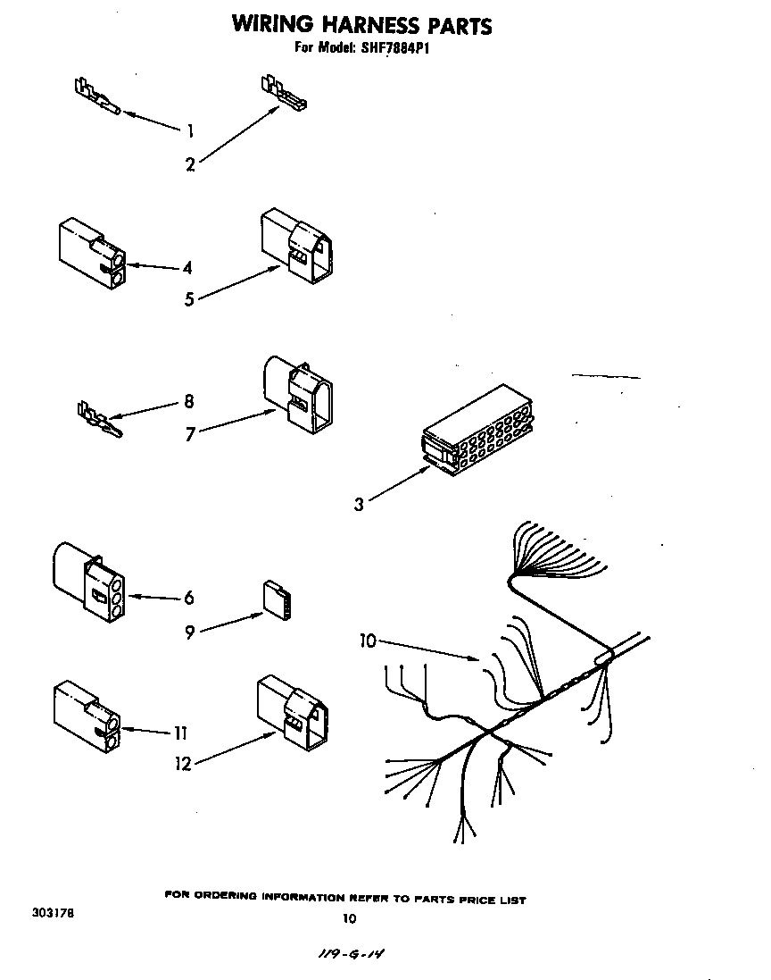 Whirlpool SHF7884P1 wiring harness diagram