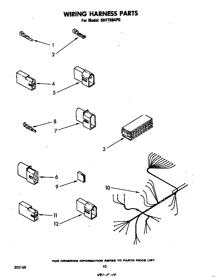 Whirlpool SHF7884P0 wiring harness diagram