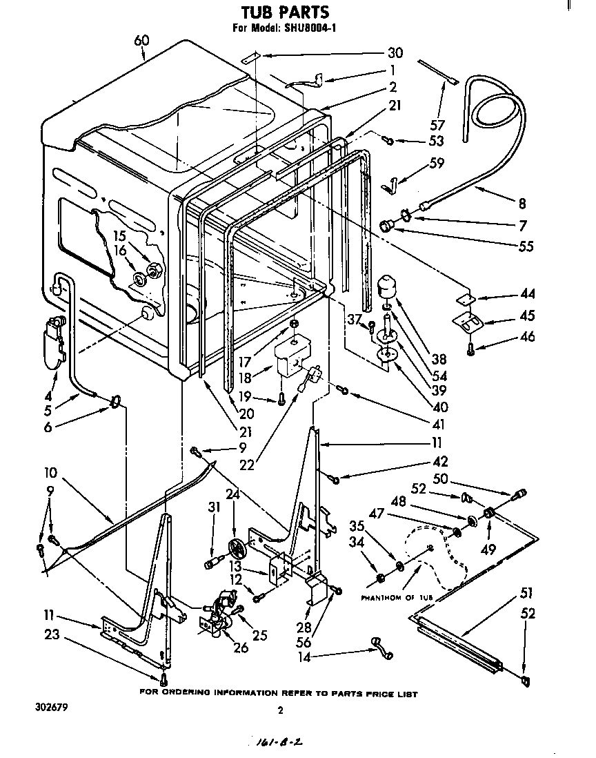 Whirlpool SHU80041 tub diagram