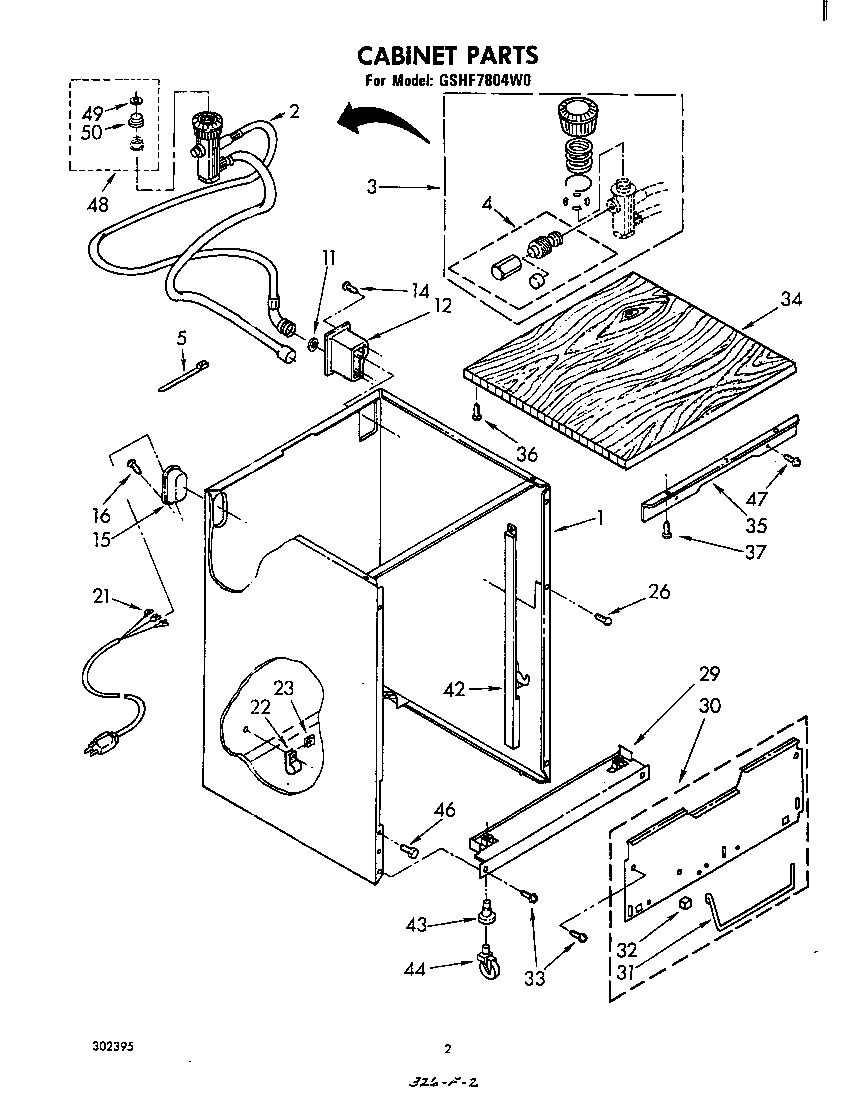 Whirlpool GSHF7804W0 cabinet diagram