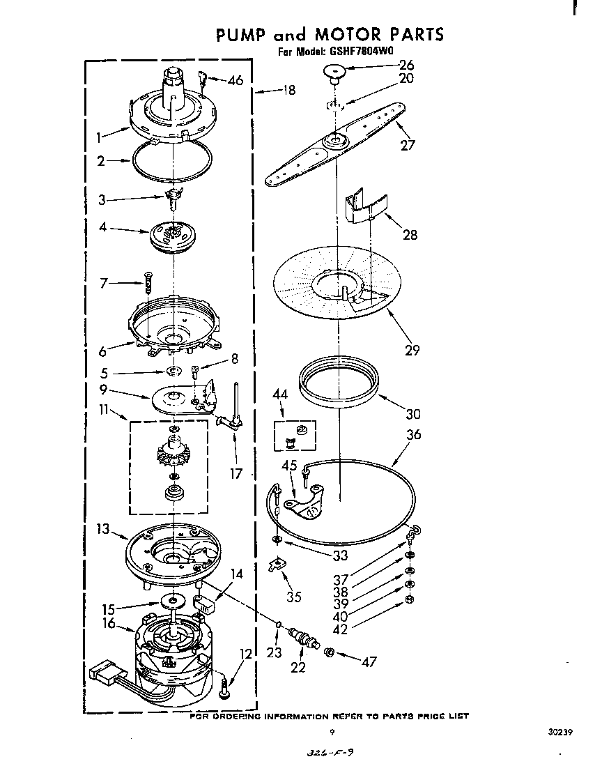 Whirlpool GSHF7804W0 pump and motor diagram