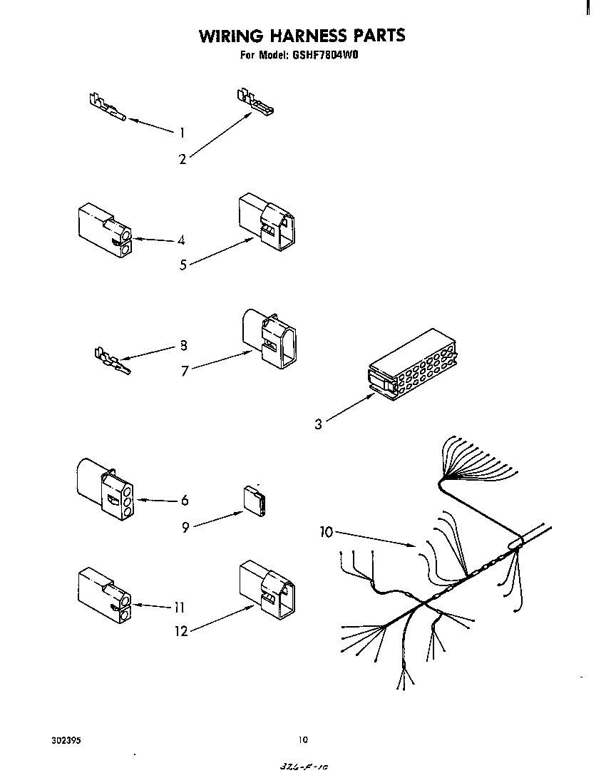 Whirlpool GSHF7804W0 wiring harness diagram