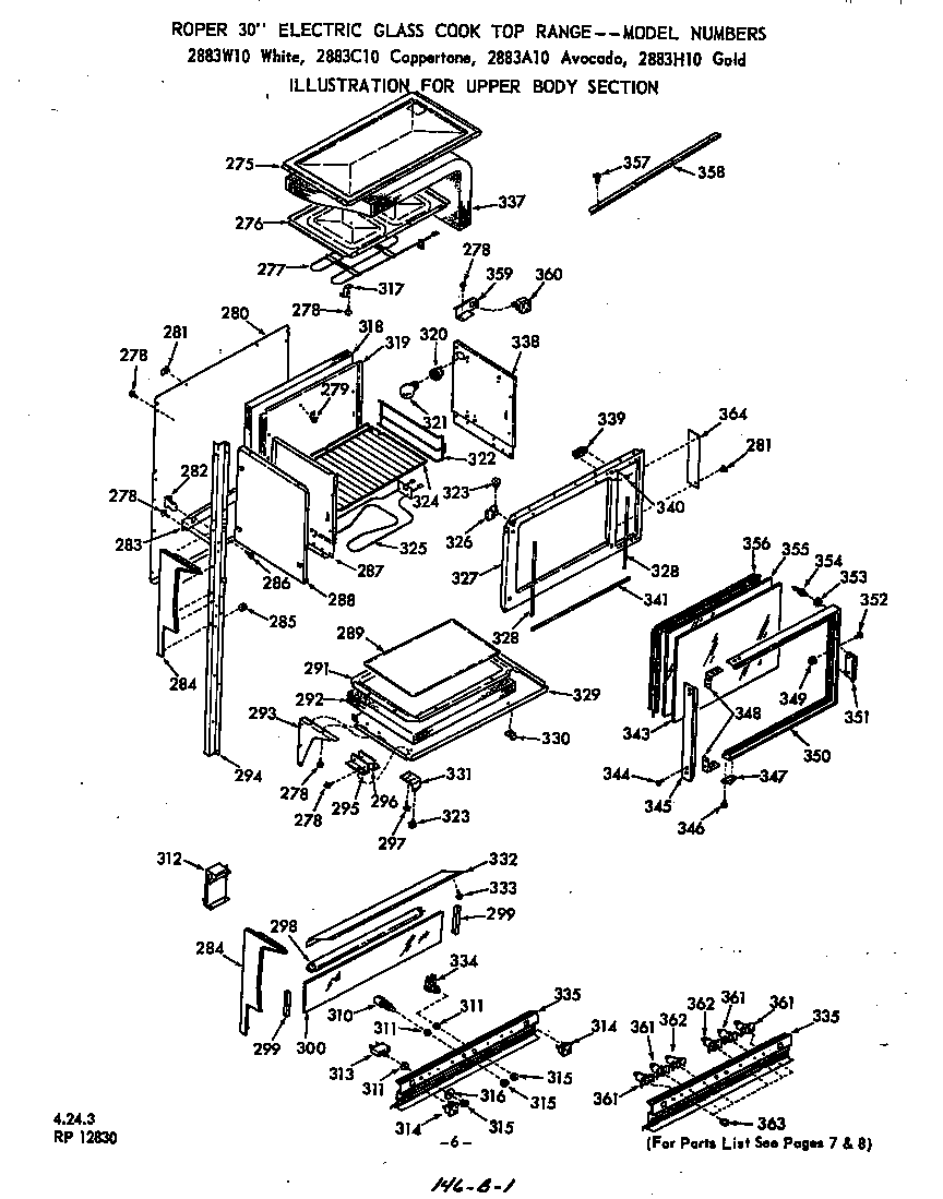 Roper 2883*10 upper body diagram
