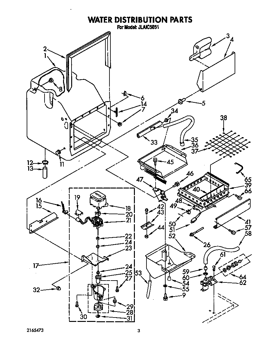 Whirlpool JLAIC5051 water distribution diagram