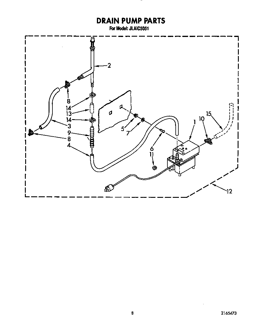 Whirlpool JLAIC5051 drain pump diagram