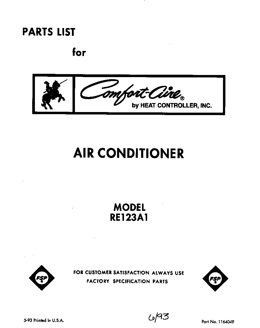 Whirlpool RE123A1 front cover diagram