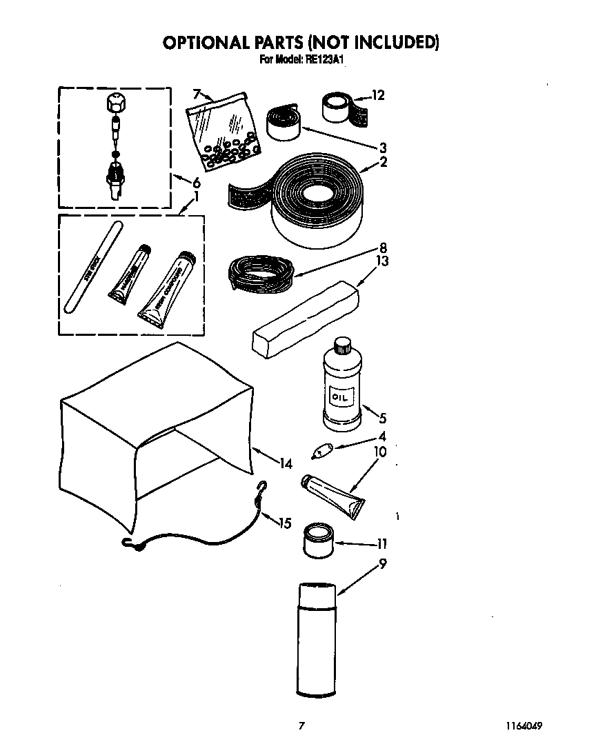 Whirlpool RE123A1 optional diagram