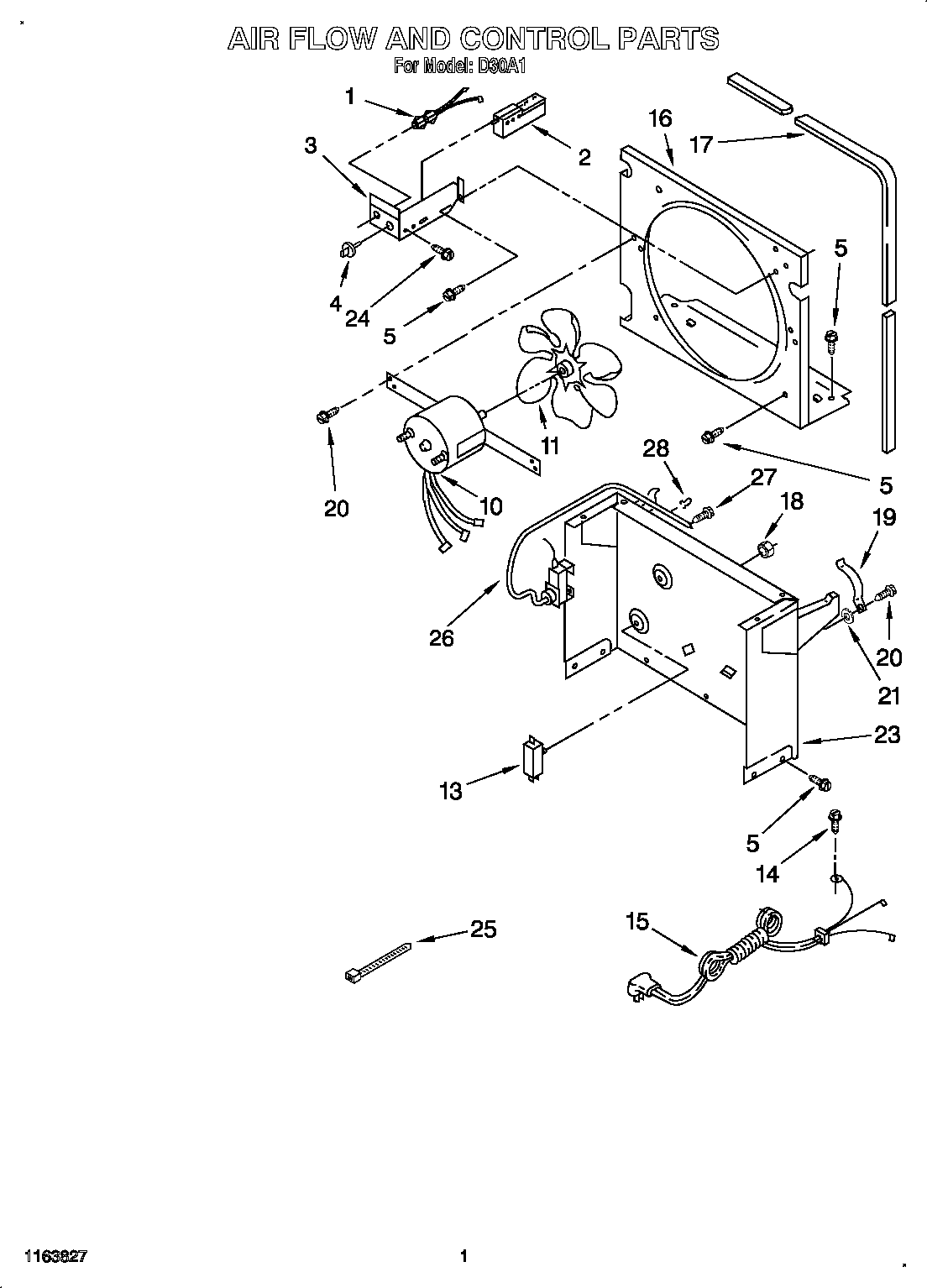 Whirlpool D30A1 air flow and control diagram