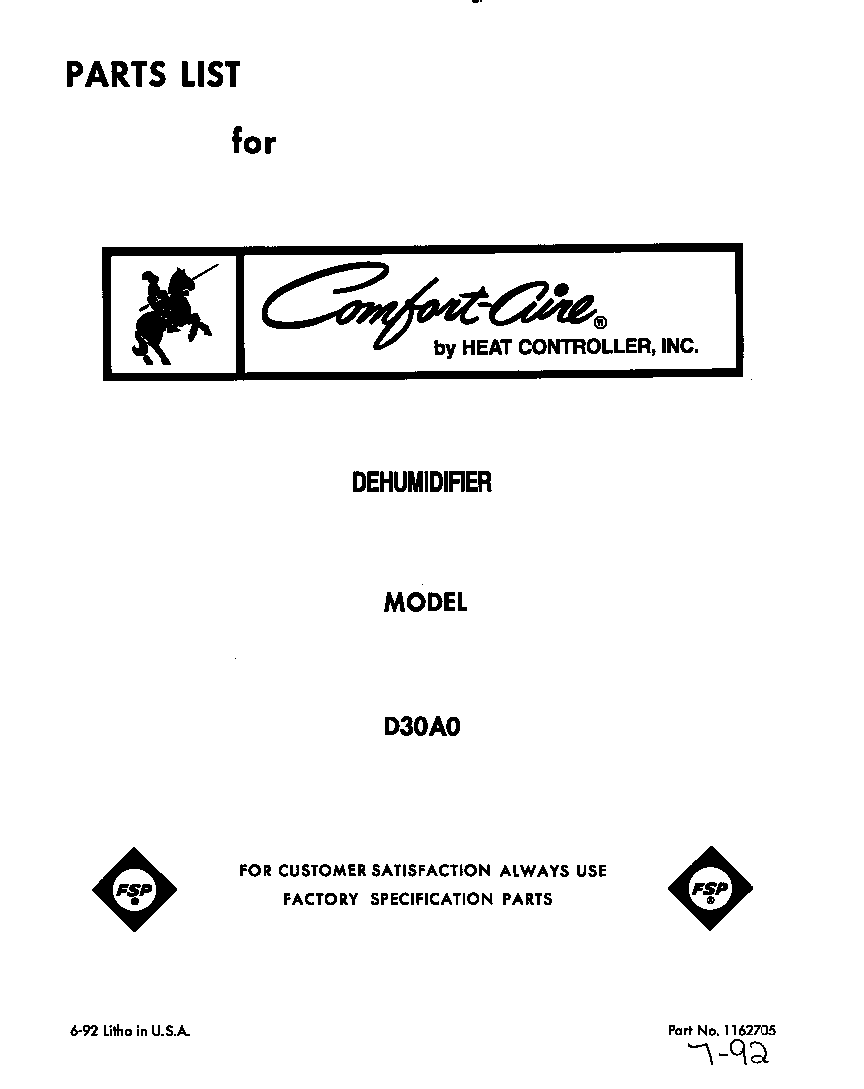 Whirlpool D30A0 front cover-text only diagram