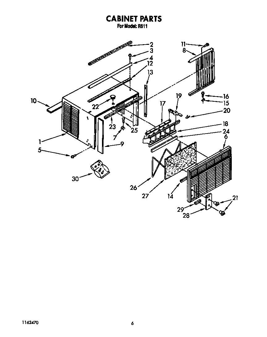 Whirlpool R611 cabinet diagram