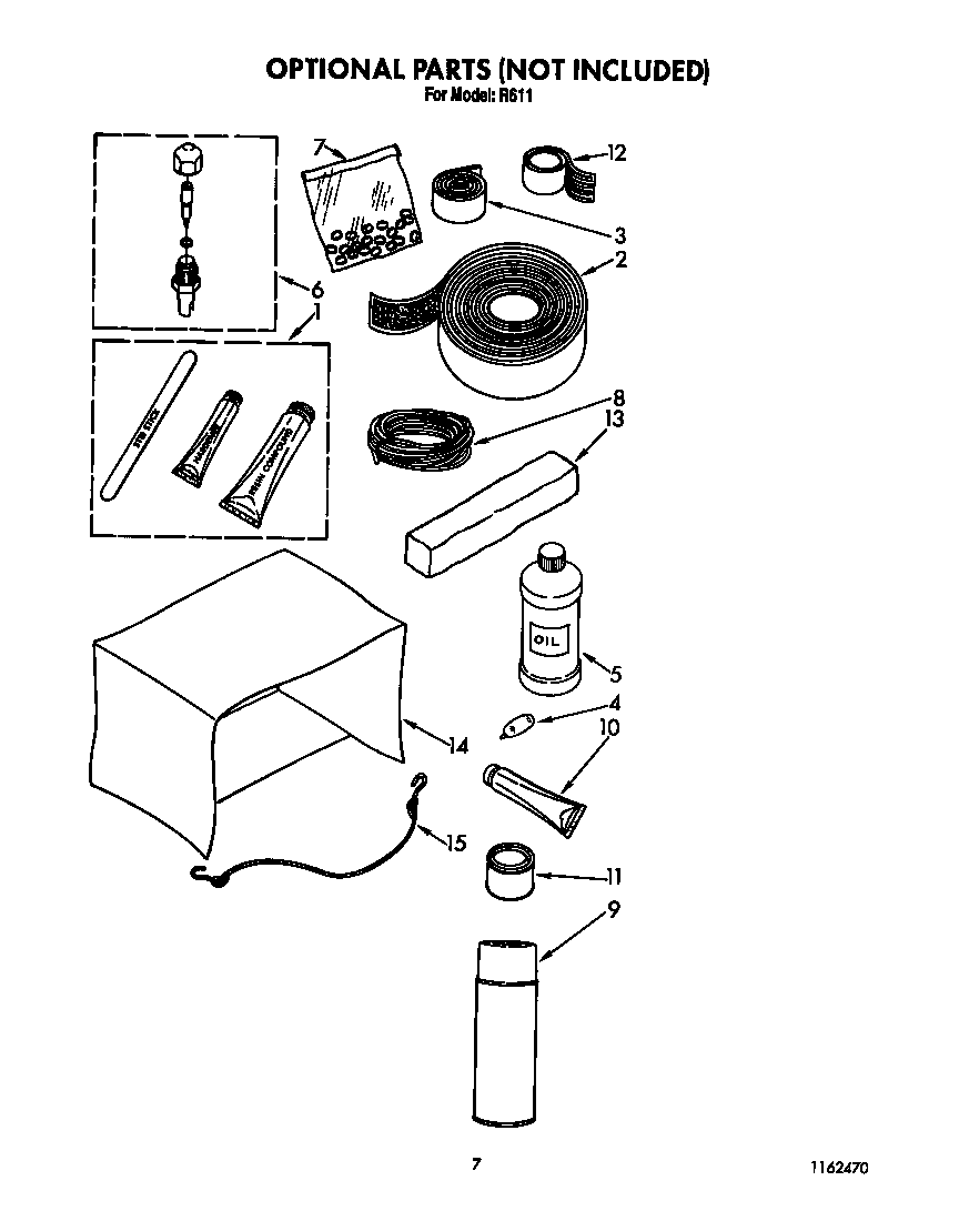 Whirlpool R611 optional diagram