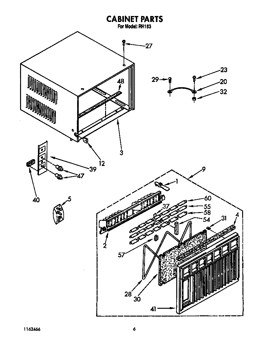 Whirlpool BFRH183 cabinet diagram