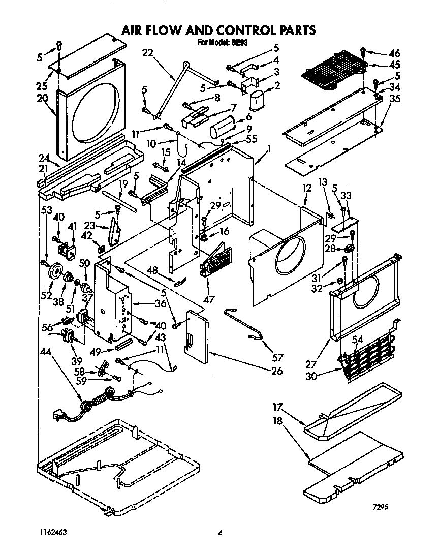 Whirlpool BE93 air flow and control diagram