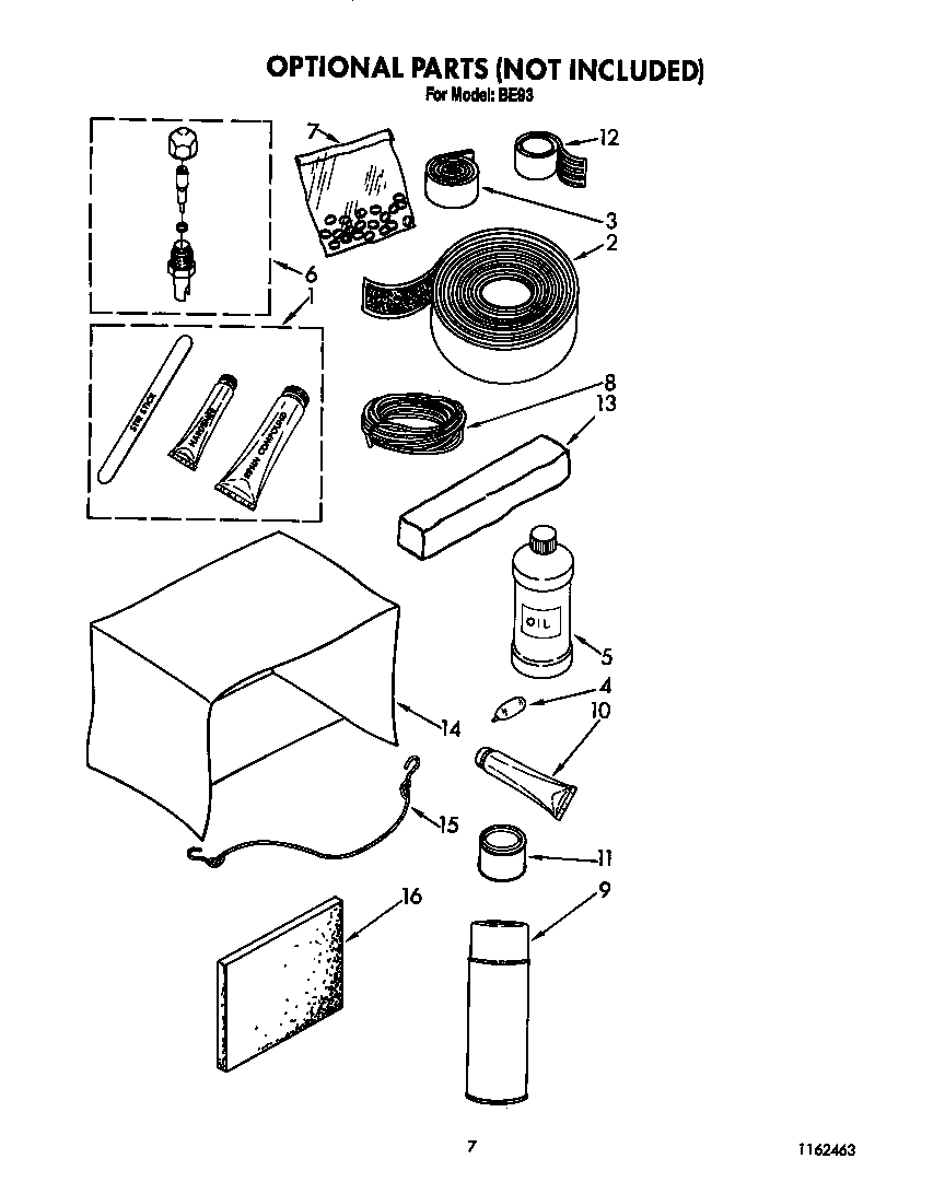 Whirlpool BE93 optional diagram