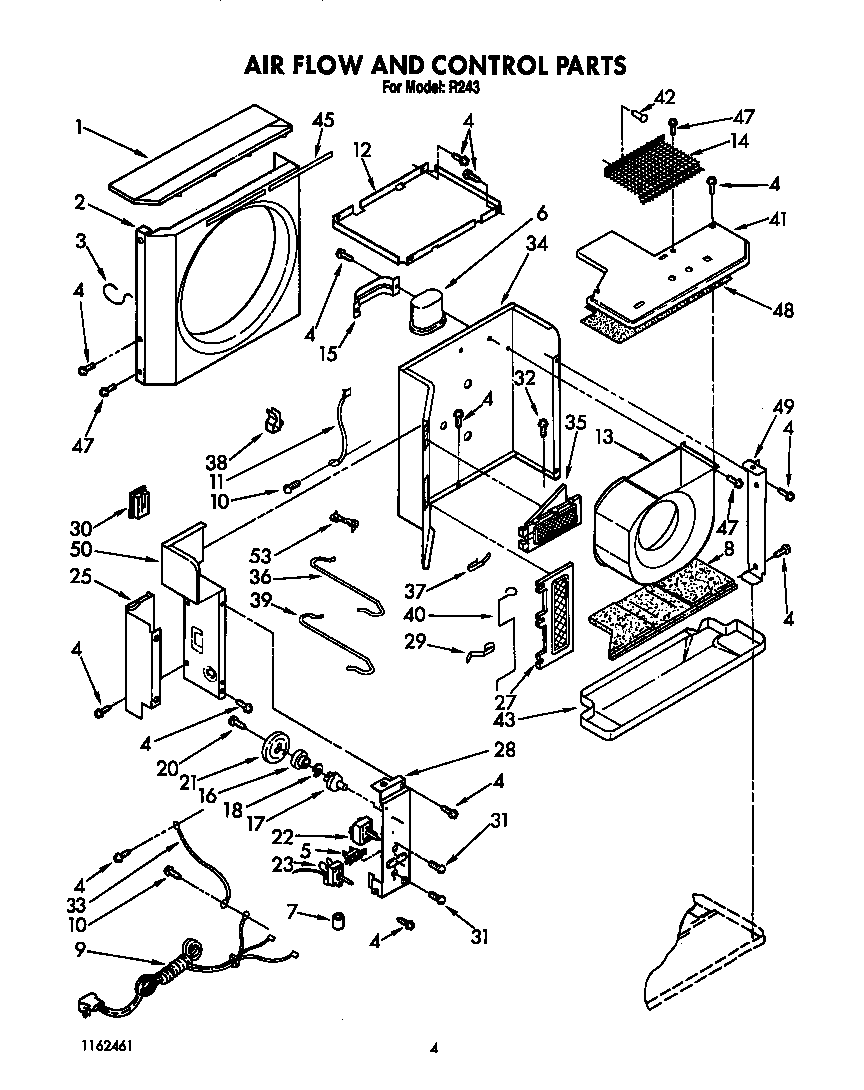Whirlpool R243 air flow and control diagram