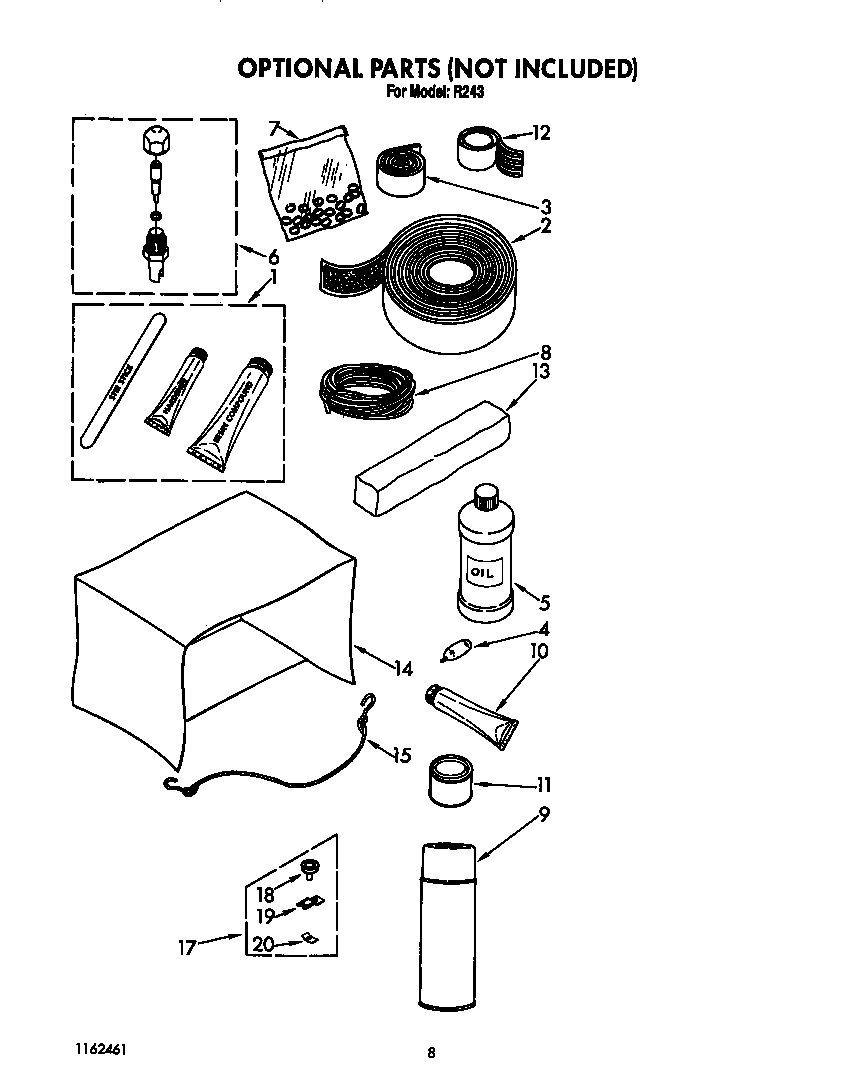 Whirlpool R243 optional diagram