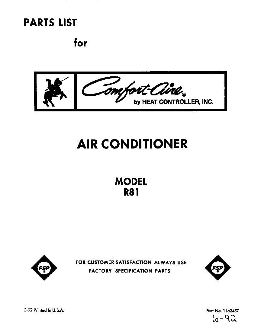 Whirlpool R81 front cover diagram