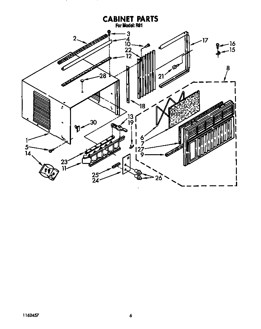 Whirlpool R81 cabinet diagram