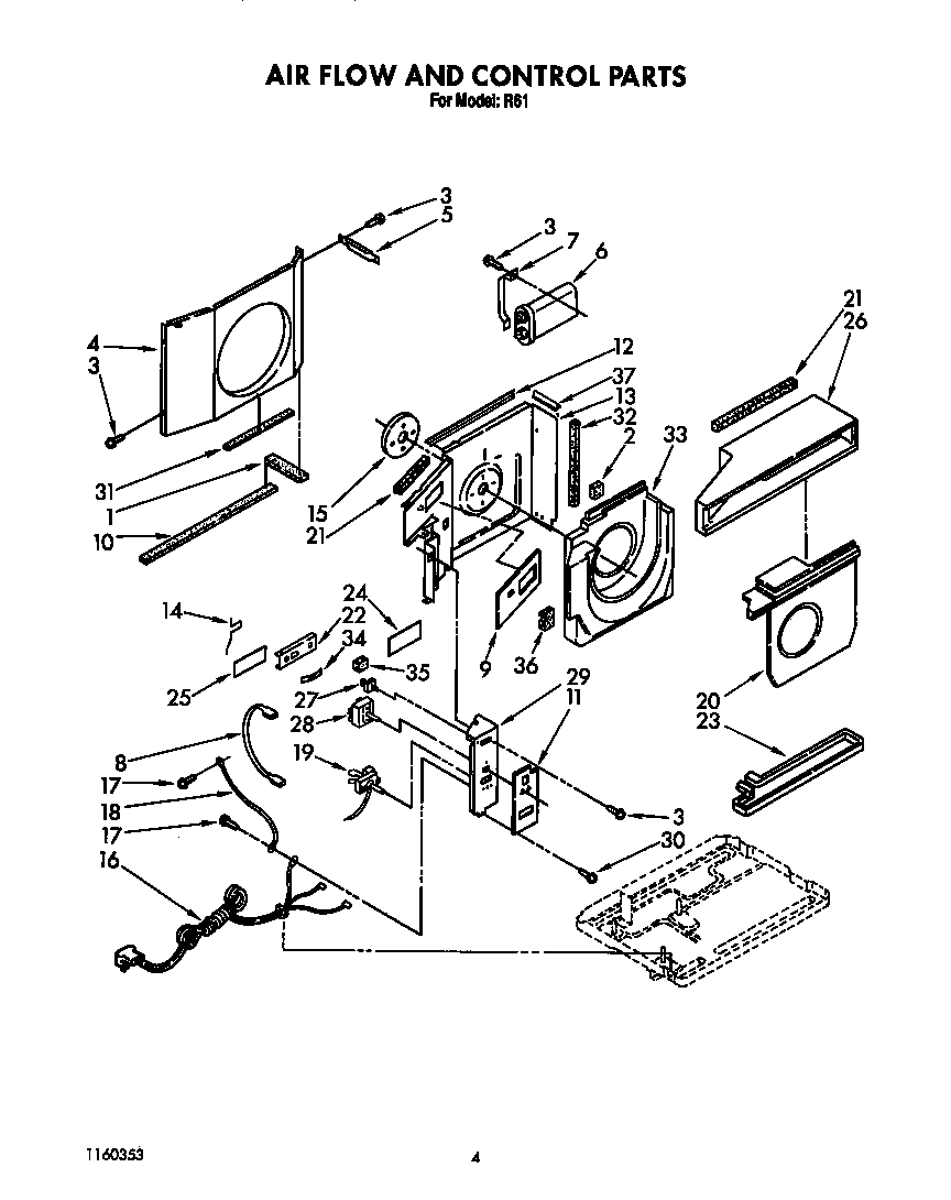 Whirlpool BFR61 air flow and control diagram