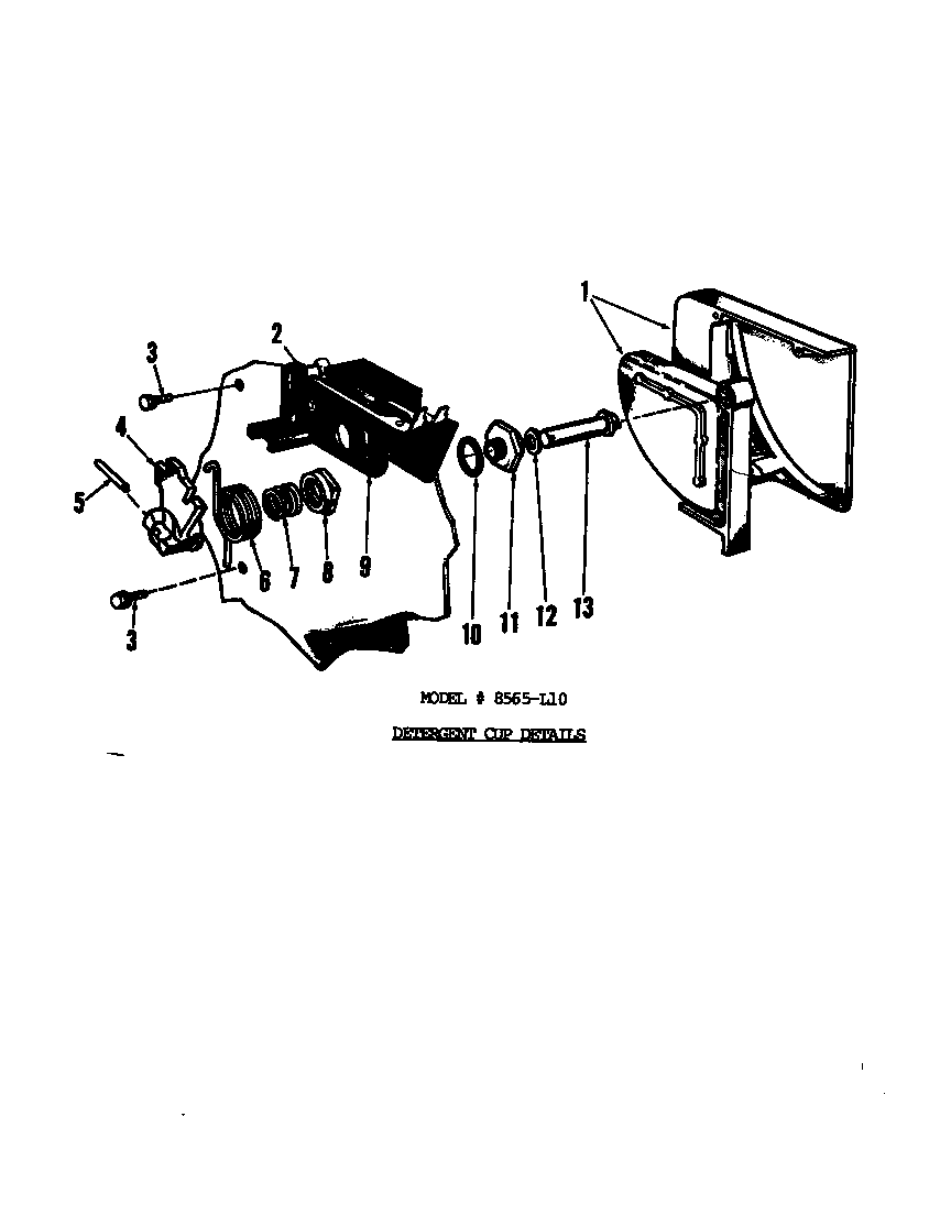 Roper 8585L10 ^detergent cup diagram