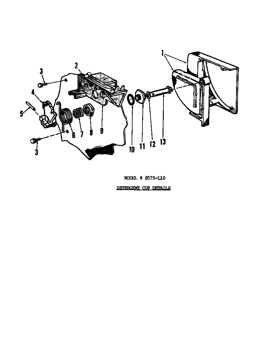 Roper 8585L10 ^detergent cup diagram