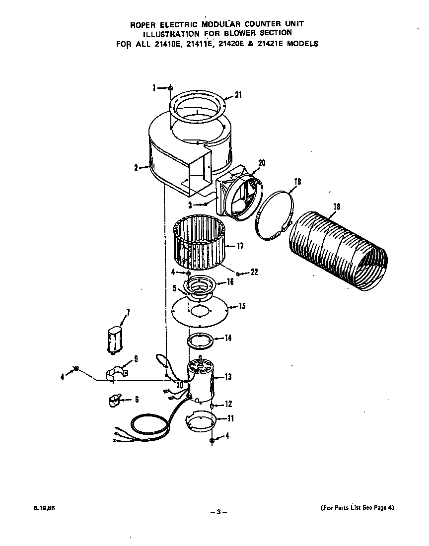 Roper 2141*0E blower diagram