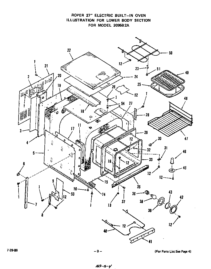 Roper 2095B2A lower body diagram