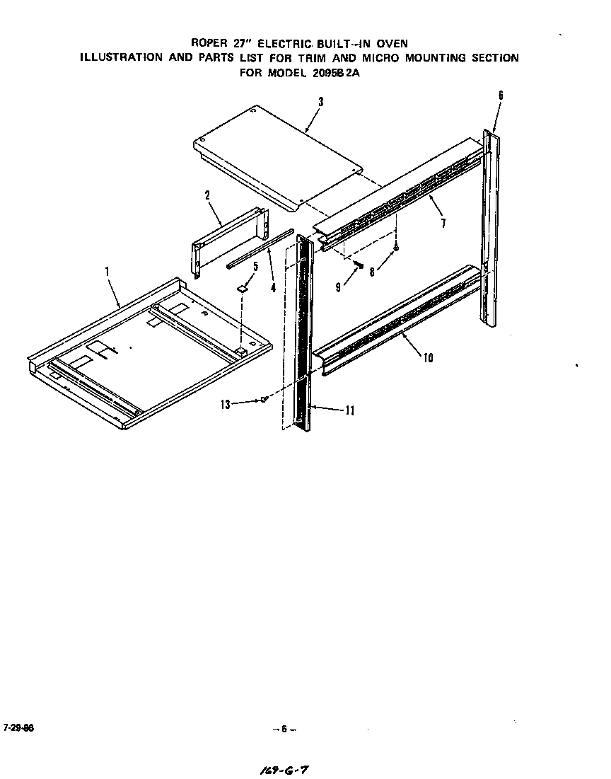 Roper 2095B2A trim and micro mounting diagram