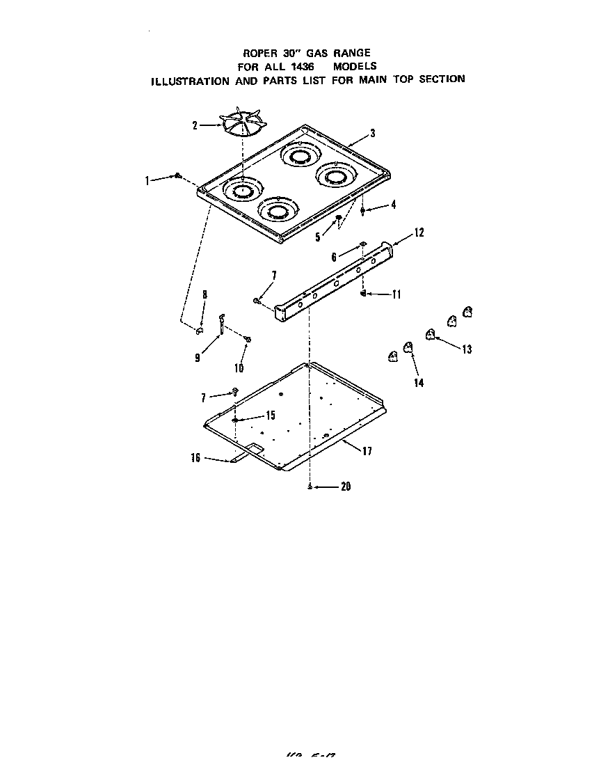 Roper 1436*0A main top diagram