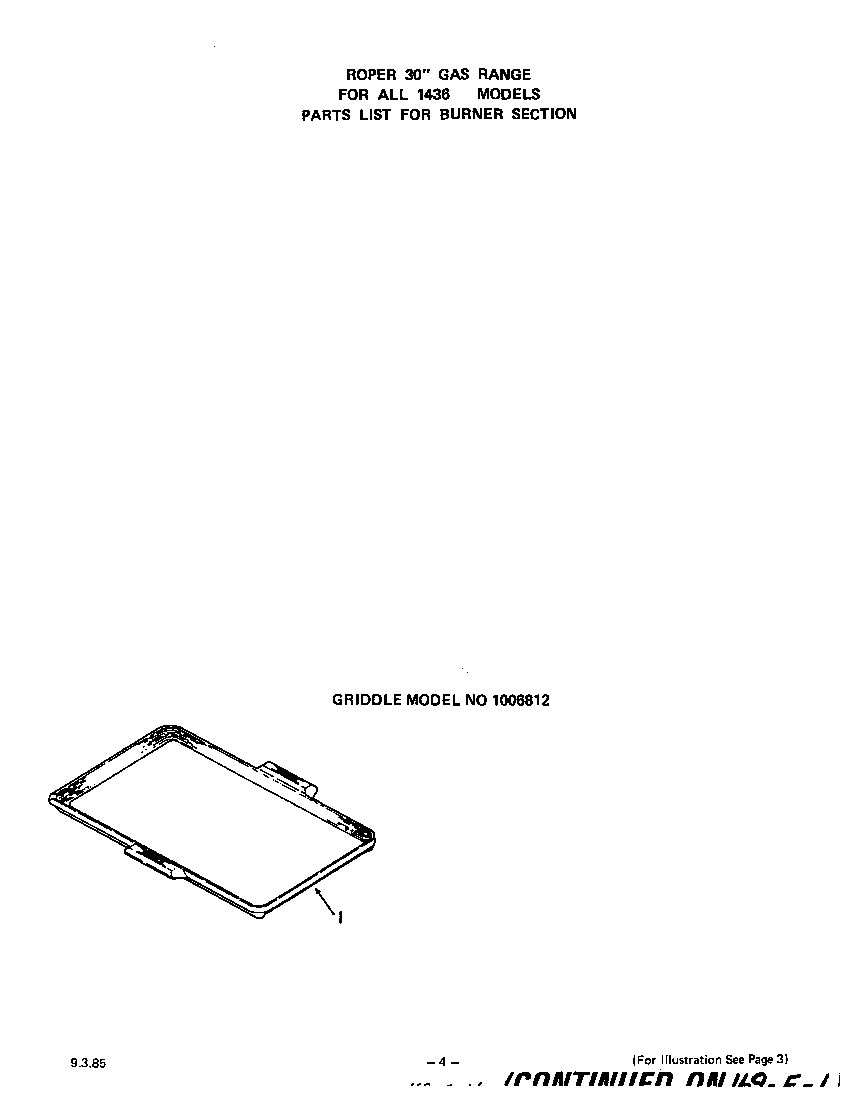 Roper 1436*0A griddle diagram