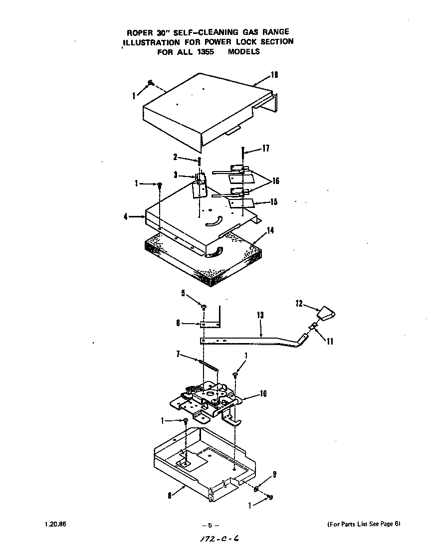 Roper 1355W1A power lock diagram