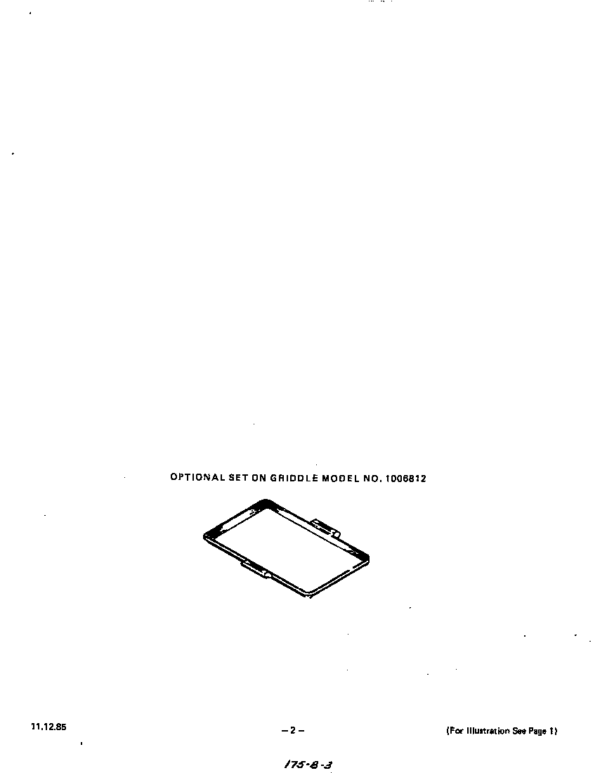 Roper 1835*2A lit/optional griddle diagram