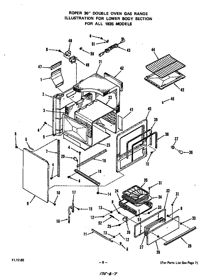 Roper 1835*2A lower body diagram