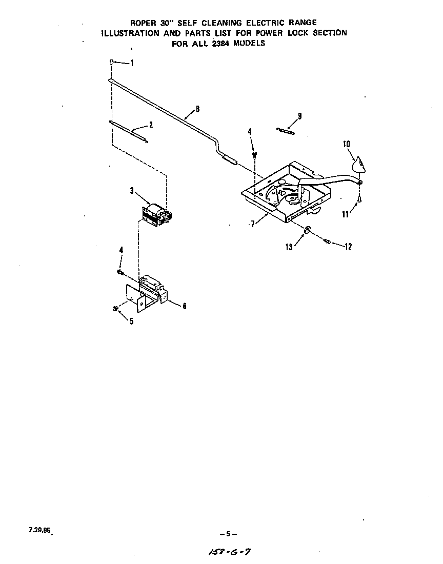 Roper 2384W0A power lock diagram