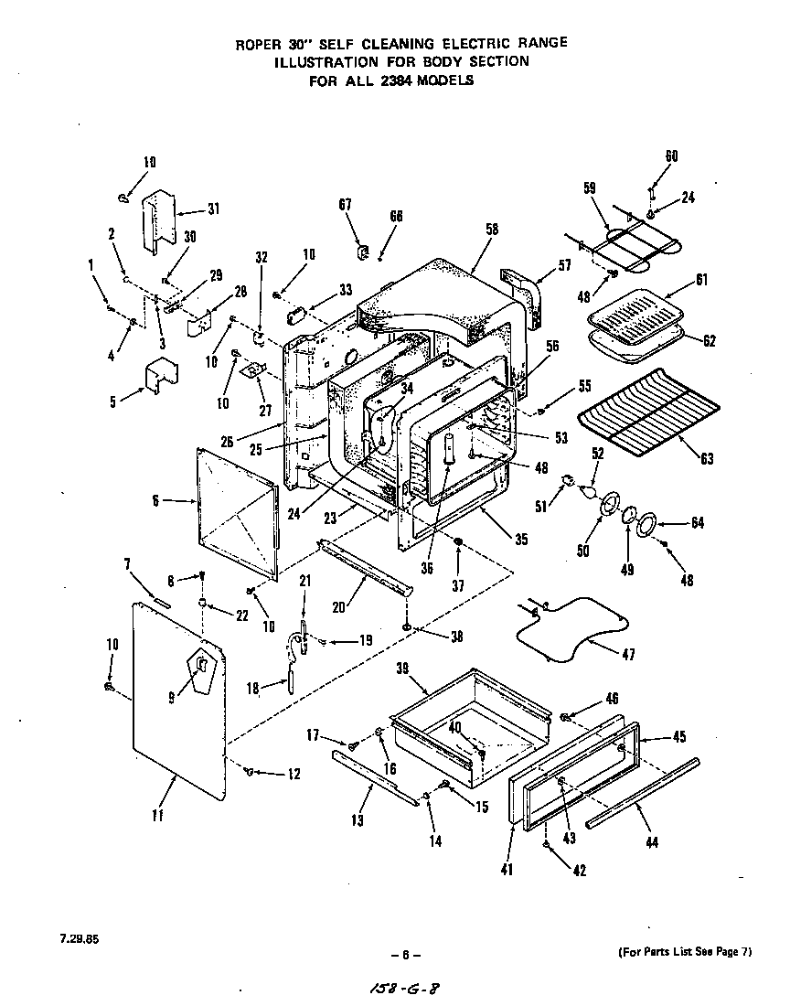 Roper 2384W0A body diagram
