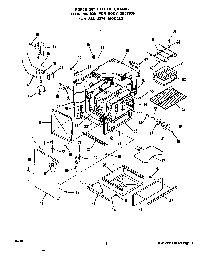Roper 2374*2A body diagram