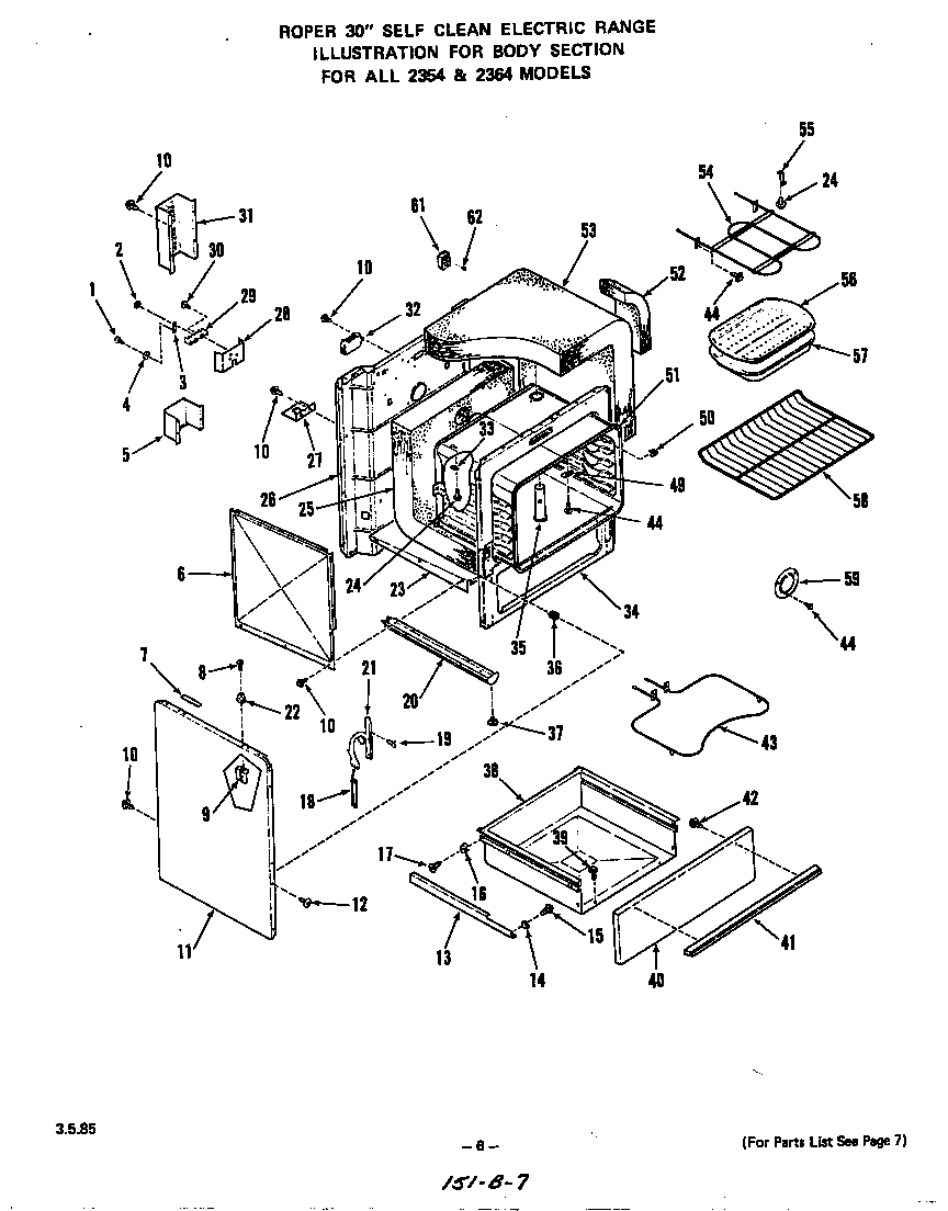 Roper 2364W1A body diagram