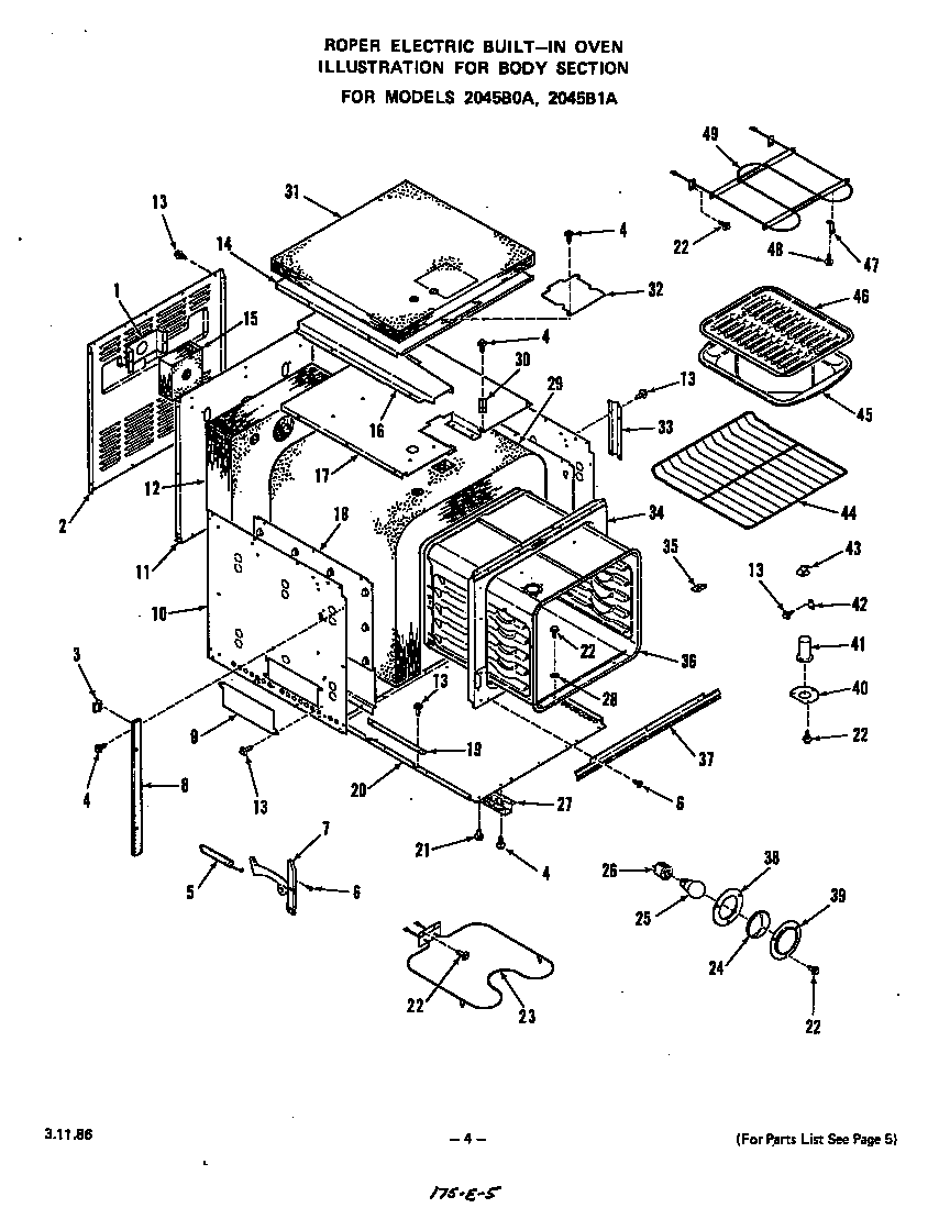 Roper 2045B0A body diagram