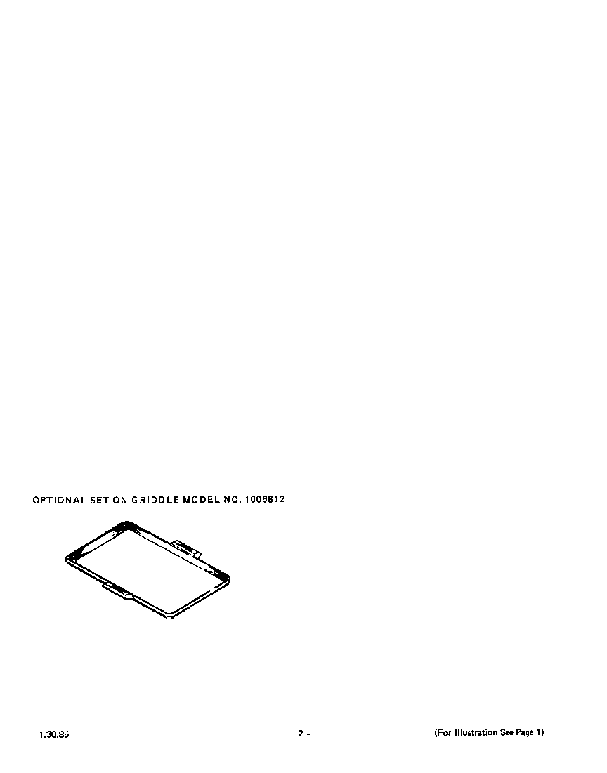 Roper 1765W0A optional griddle diagram
