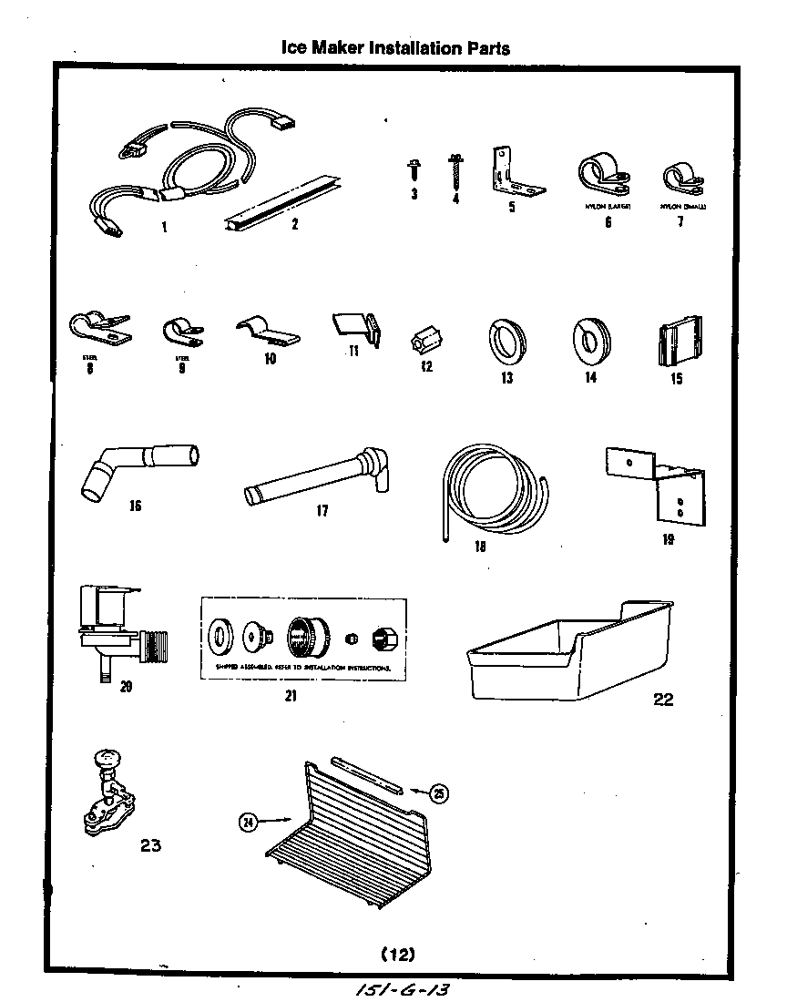 Roper 8617W0A icemaker installation diagram