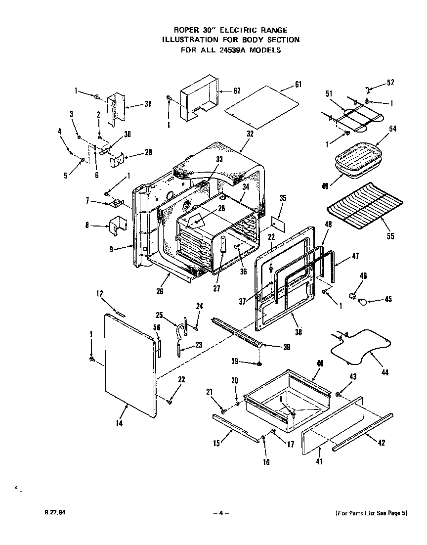 Roper 2453W9A body diagram