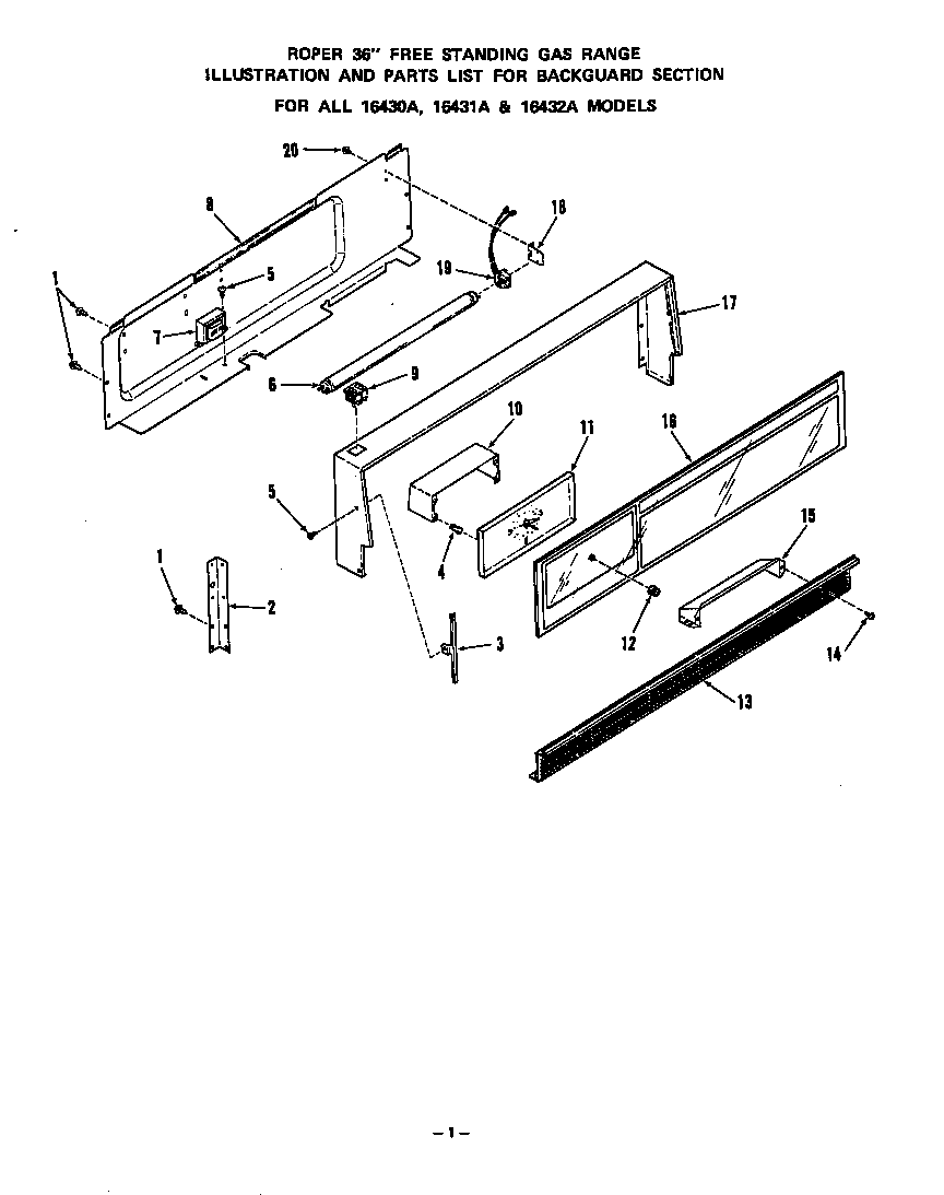 Roper 1643*0A backguard diagram