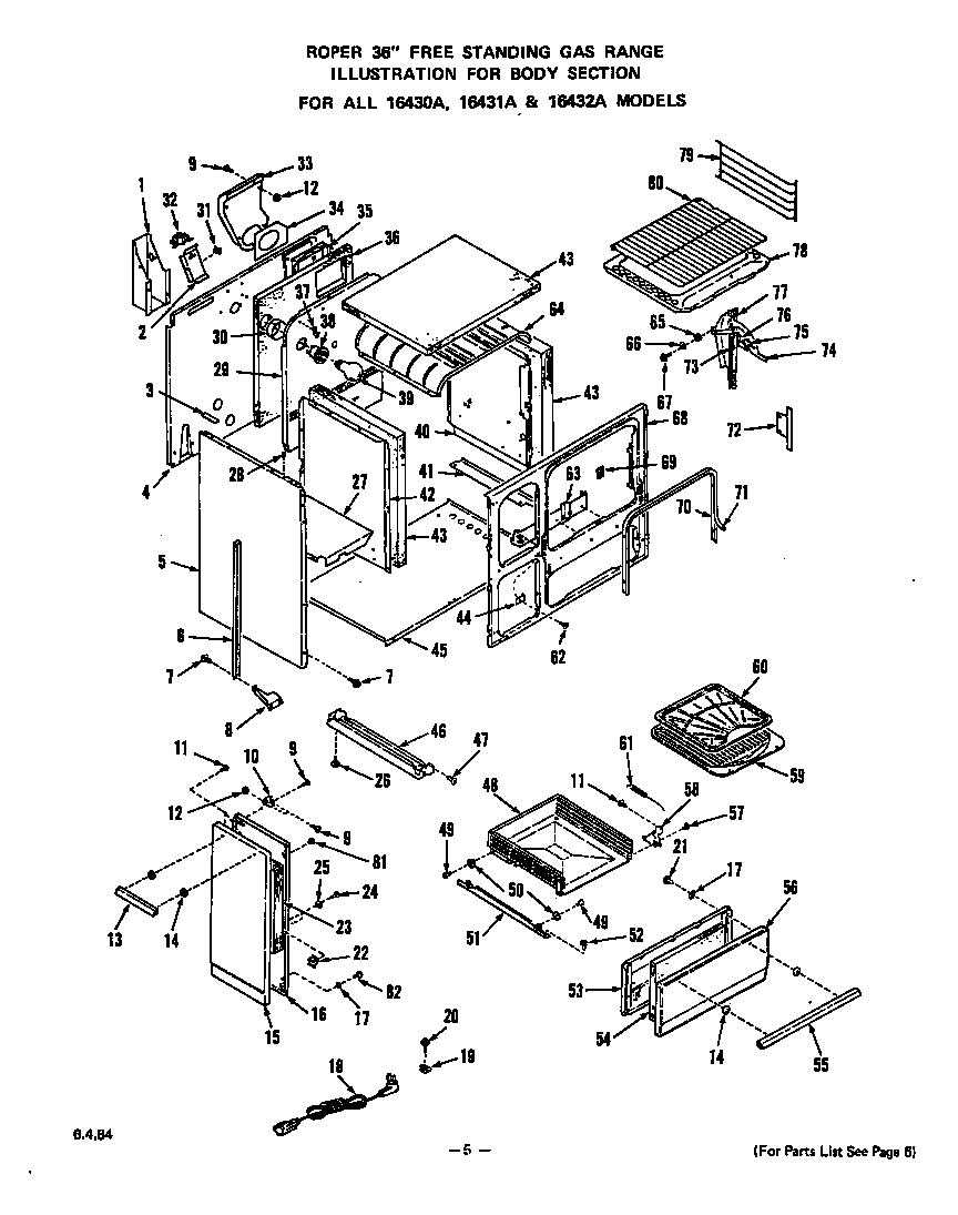Roper 1643*0A body diagram