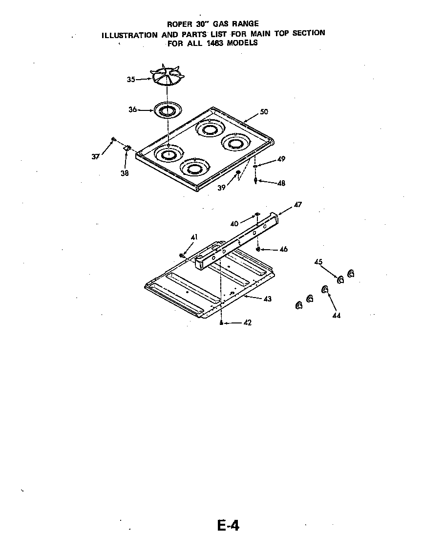 Roper 1463*3A main top diagram