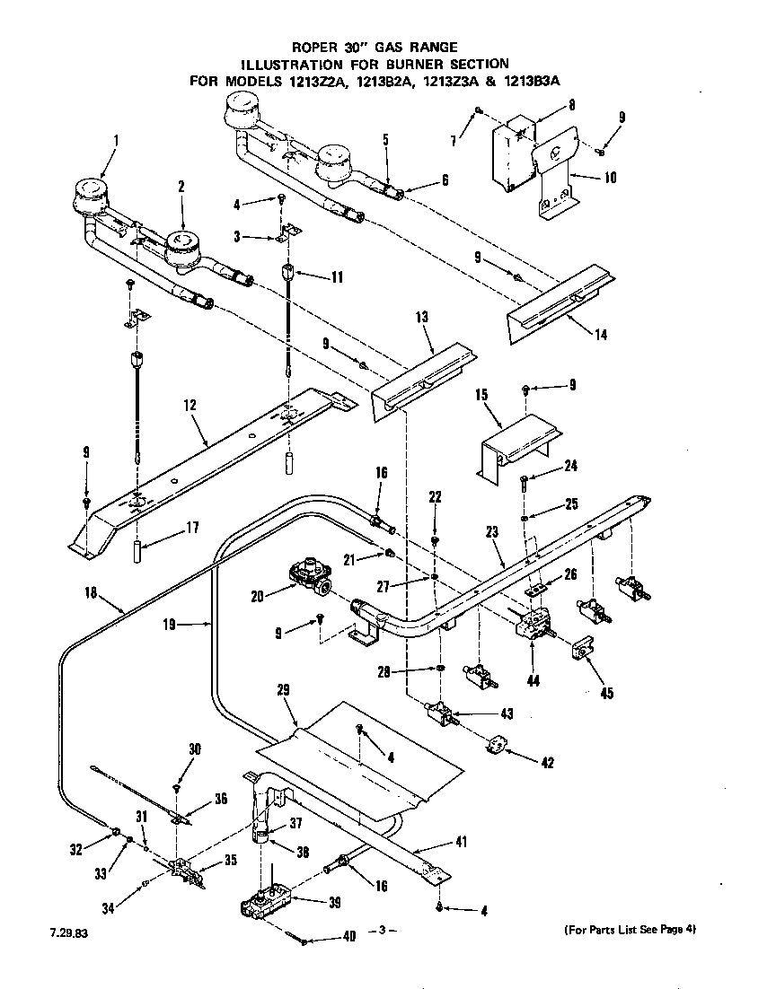 Roper 1213Z2A burner diagram