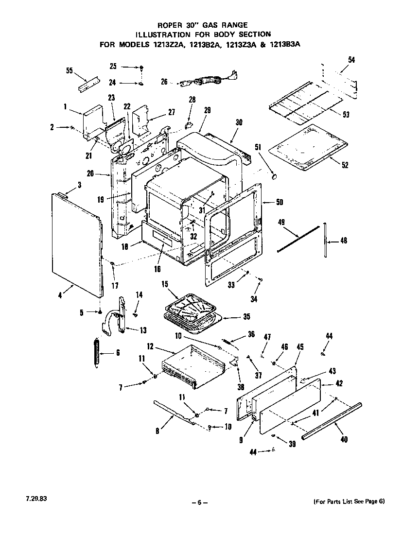 Roper 1213Z2A body diagram