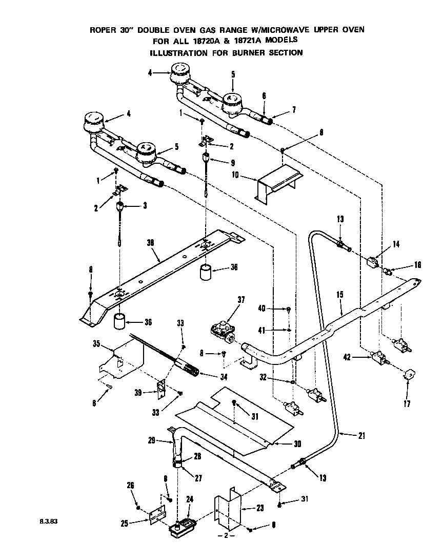 Roper 1872W0A burner diagram