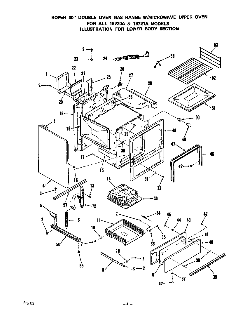 Roper 1872W0A lower body diagram