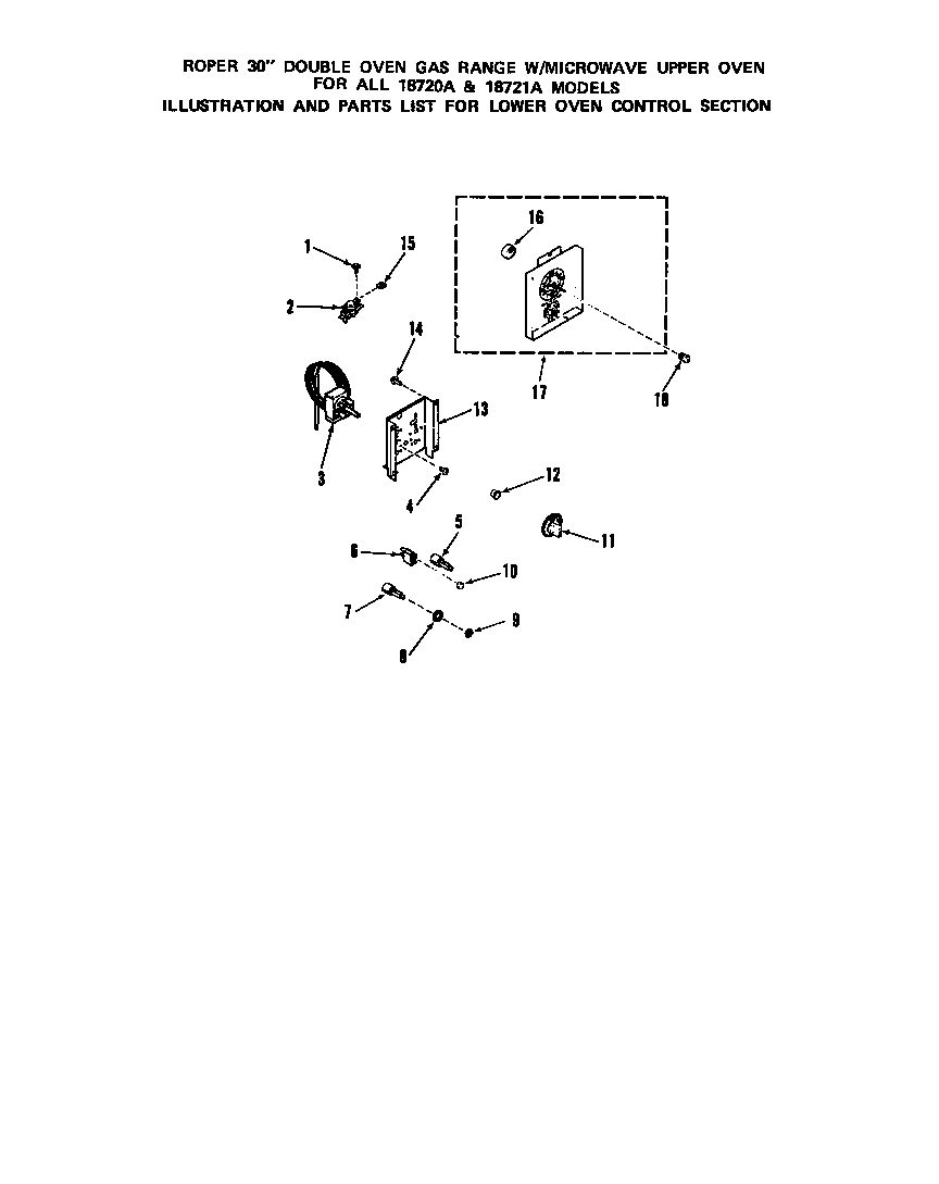 Roper 1872W0A lower oven control diagram